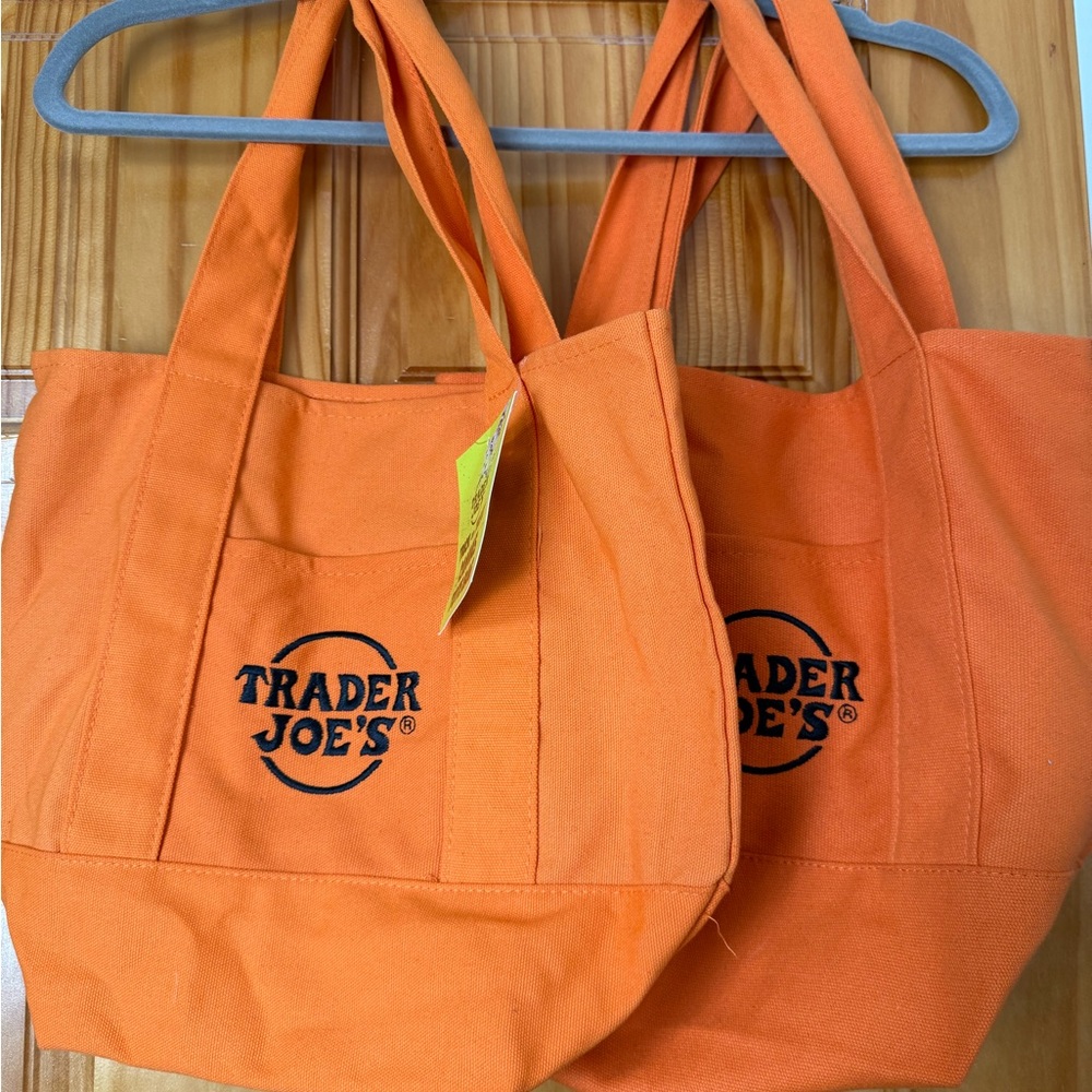 2 Orange Trader Joe’s Mini Tote Bag